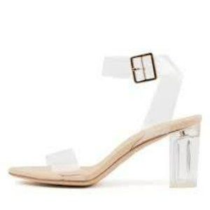 Free People Silent D Sandals Paisleena Transparent Vinyl Leather Size 6 Clear